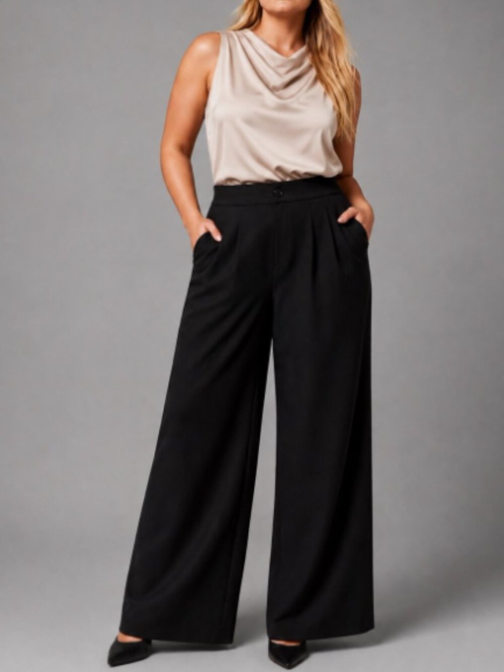 Torrid Tailored Twill Wide Leg Pants • Size 22 High Rise Deep Black NWT